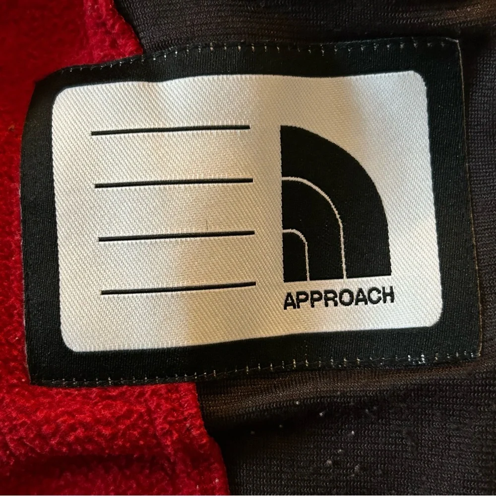 North Face Boys Zip-In Fleece Jacket M‎ Red Gray 2-in-1 System